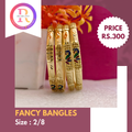 Gold-Tone Peacock Design Fancy Bangles